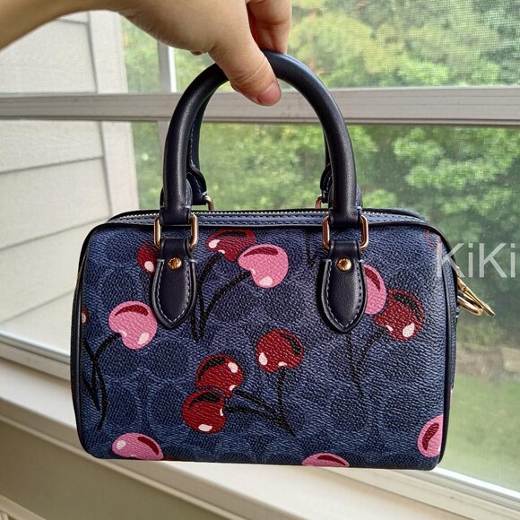 Coach Mini Rowan Crossbody Bag In Signature Canvas With Cherry Print CY741 - Picture 15 of 17